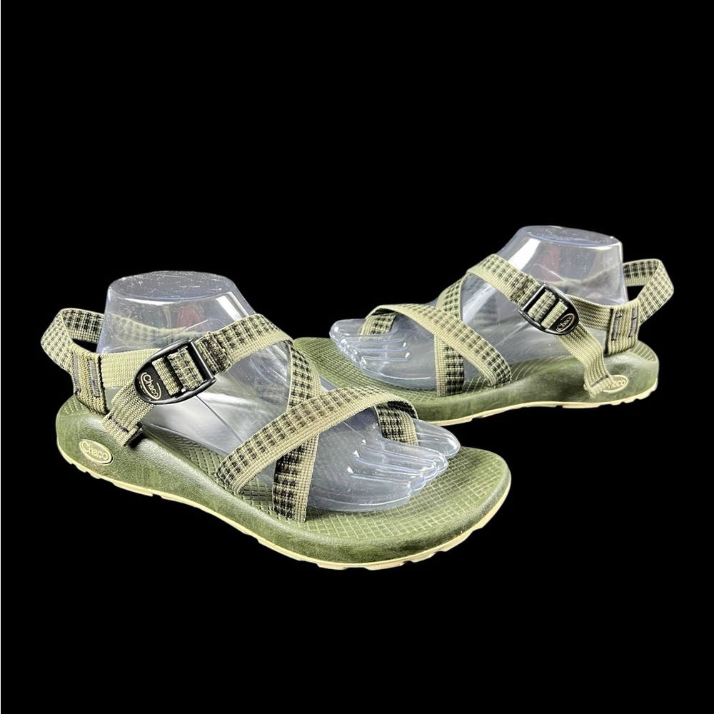 Chaco Olive Green Webbing Strappy Sandals